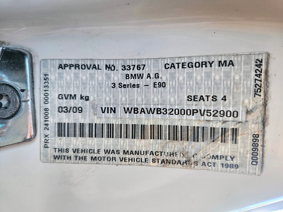 S3203 3' E92 Coupe 325i N52N AUTO 2008/03