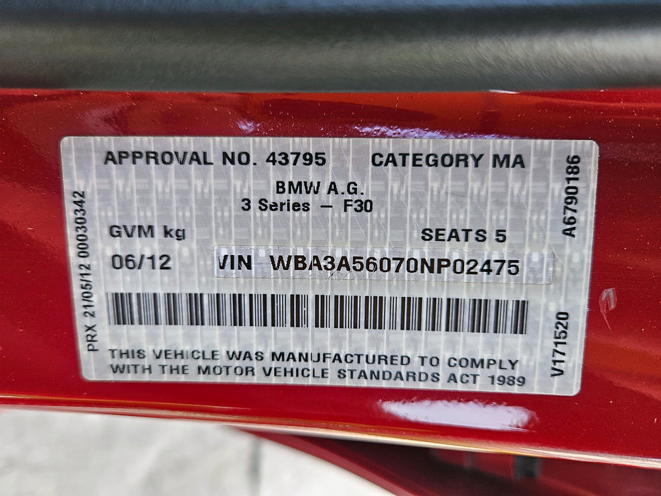 S3208 3' F30 Sedan 328i N20 AUTO 2012/05