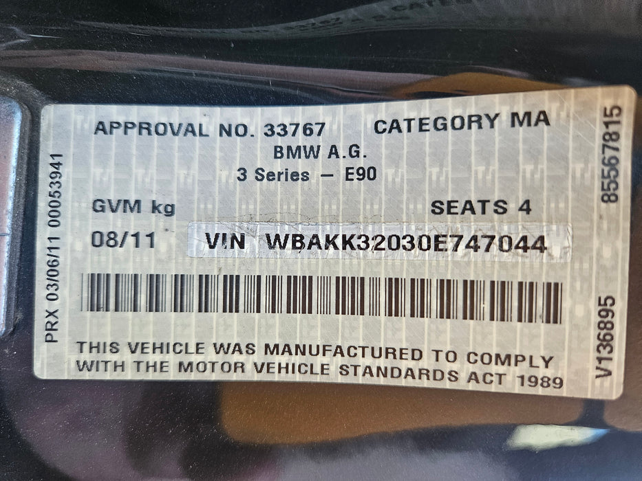 S3210 3' E92 LCI Coupe 320d N47N AUTO 2011/05