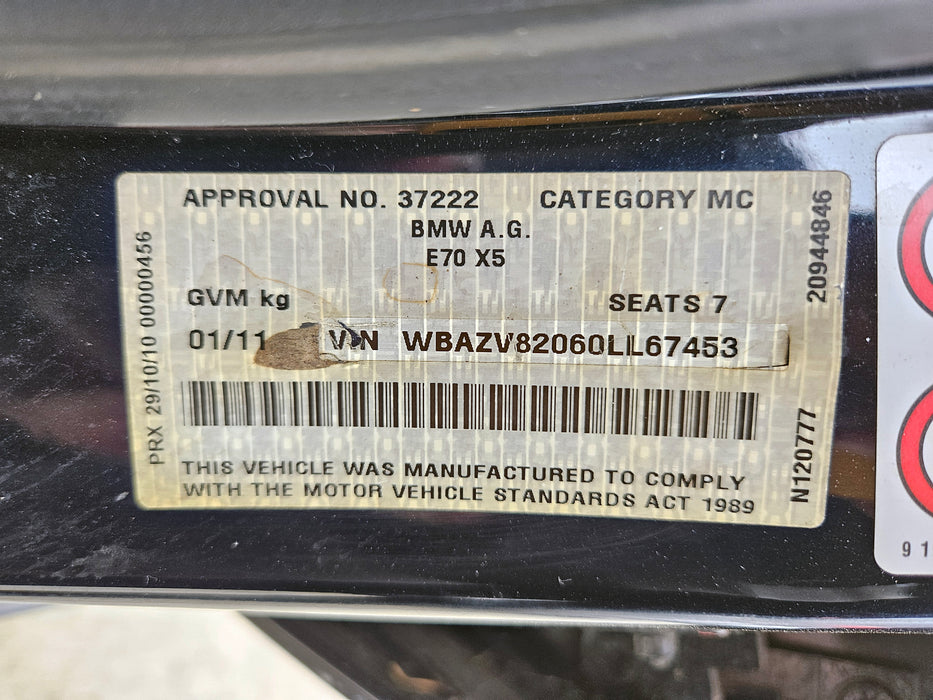 S3222 X5 E70 LCI SUV 50iX N63N AUTO 2010/12