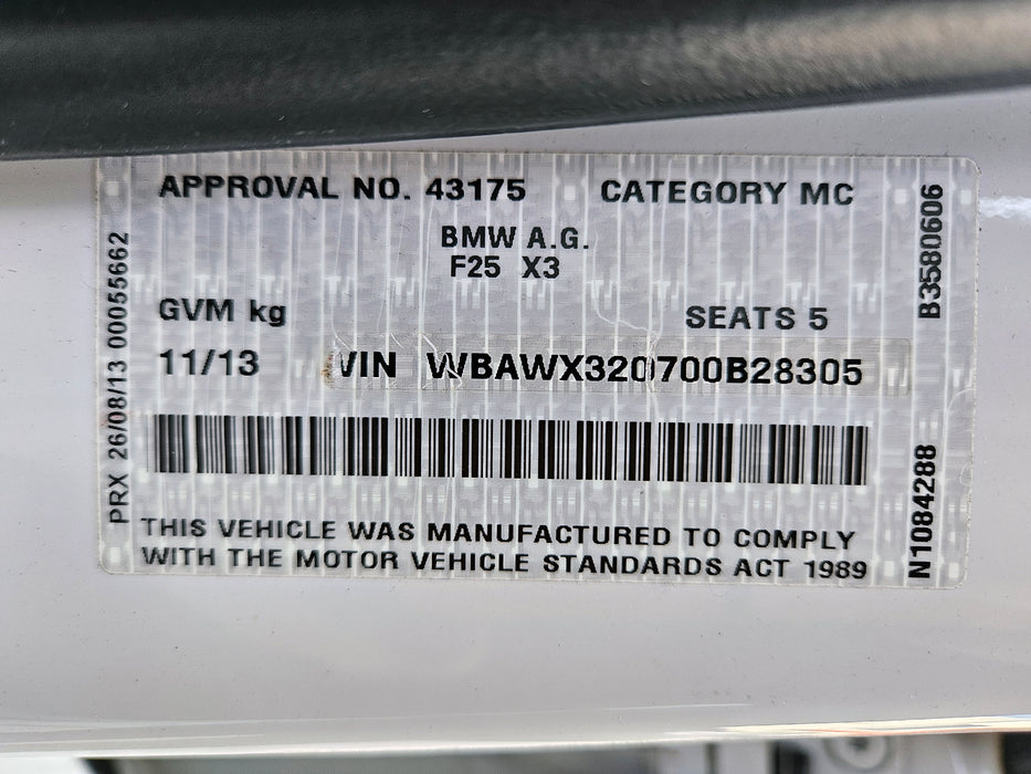 S3224 X3 F25 SAV 20iX N20 AUTO 2013/09