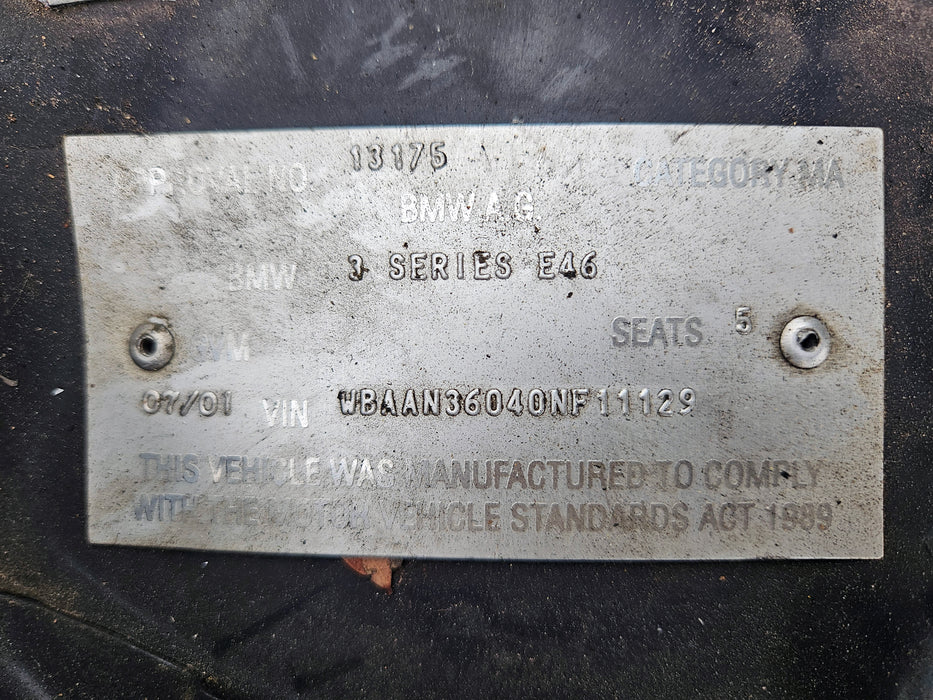 S3226 3' E46 Sedan 325i M54 AUTO 2001/06