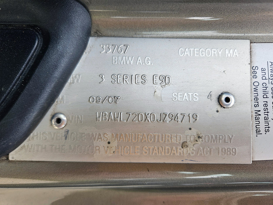 S3243 3' E93 Convertible 335i N54 AUTO 2007/07