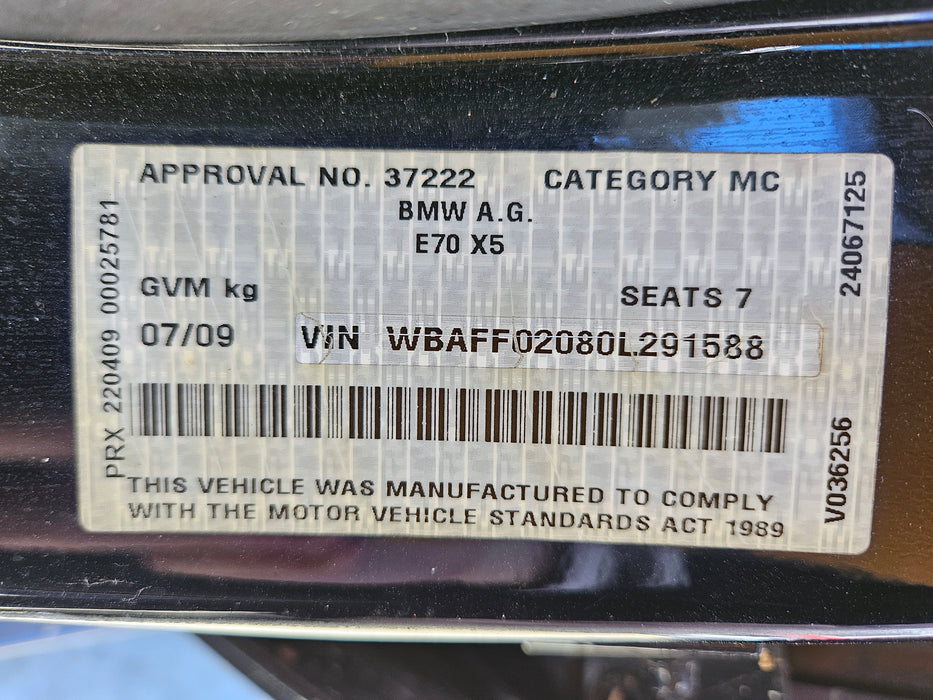 S3245 X5 E70 SUV 3.0sd M57T2 AUTO 2009/06