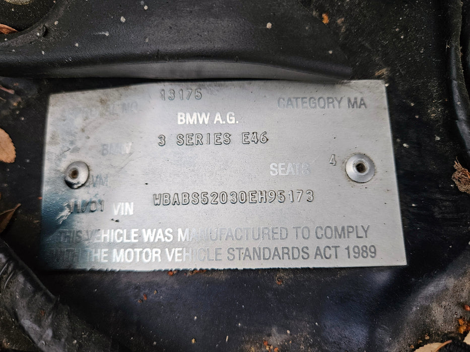S3280 3' E46 Convertible 330Ci M54 AUTO 2001/09