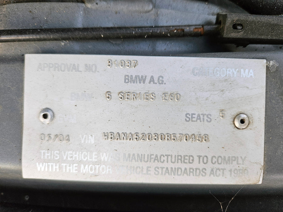 S3284 5' E60 Sedan 525i M54 AUTO 2004/03