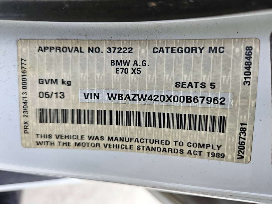 S3292 E70 X5 LCI SUV 30dX N57 AUTO 2013/04