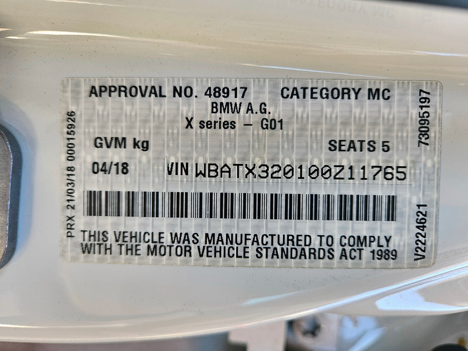 S3293 X3 G01 SAV 20dX B47 AUTO 2018/01