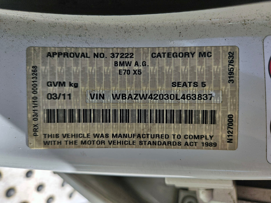 S3306 X5 E70 LCI SUV 30dX N57 AUTO 2010/12