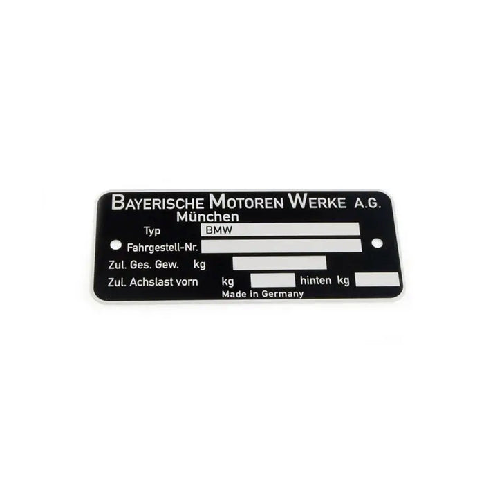 BMW Name Identification Plate 3.0CSi 2002 E9 E10 E12 Genuine 51144631012