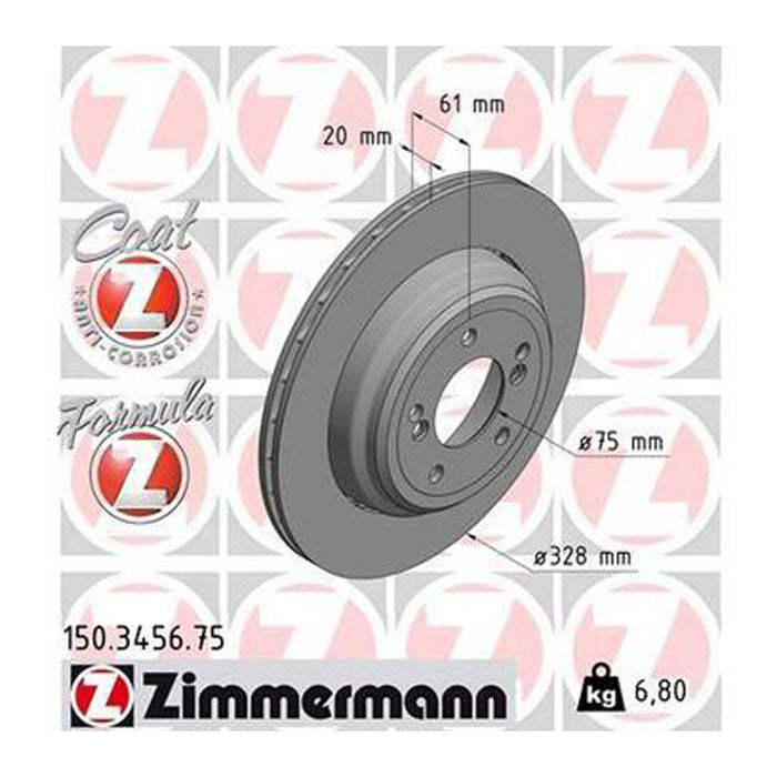 BMW Brake Disc Front Right Ventilated M5 E39 ZIMMERMANN 34212228802