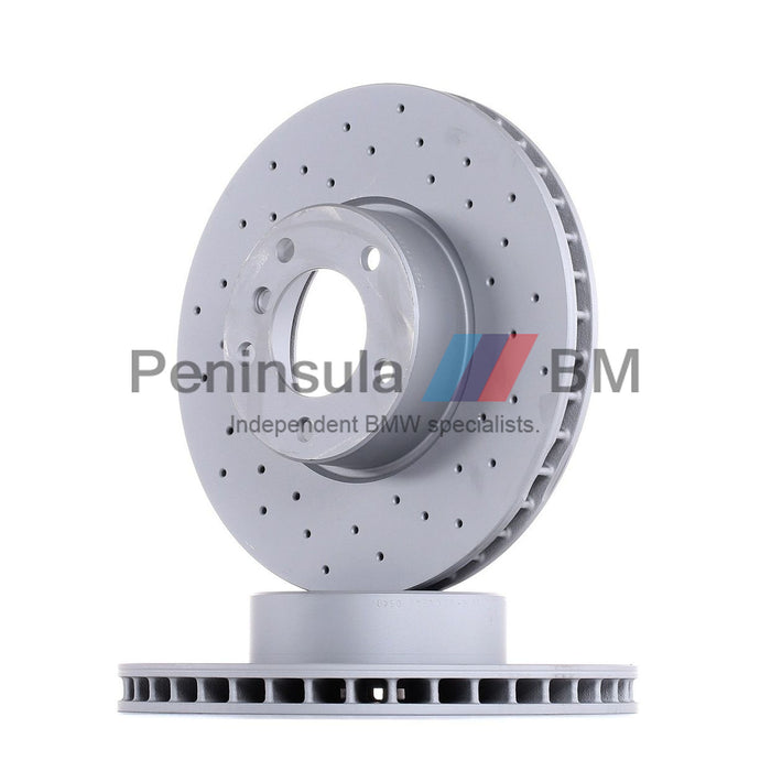 BMW Brake Disc Front Ventilated Cross Drilled E39 ZIMMERMANN 34111165859 34116767059