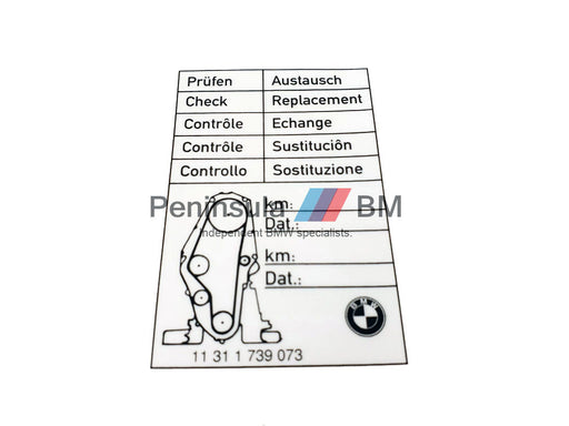 BMW Label Cam Belt Check/Replacement 11311739073