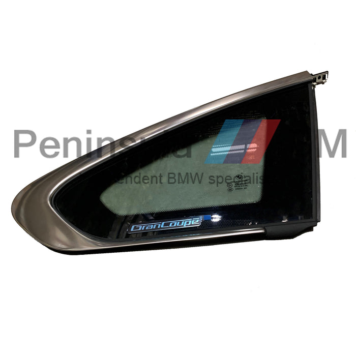 BMW Side Window Glass Rear Right Chrome F36 Genuine 51377412020