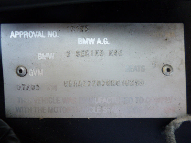 S2638 3' E46 Sedan 318i N42 AUTO 2003/05 - Peninsula BM